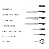 Prestige 8-Piece Stainless Steel Knife Block Set | Knife set with stand | PR50552