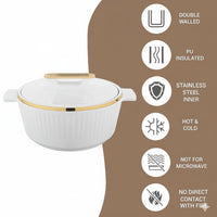 Asian Fancy Insulated Casserole Dlx 3500 Ml - White | AF2089W