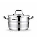 Korkmaz Astron 7 Pcs Cookware Set | Stainless Steel Pots and Pans Set | Inductions Compatible Tri-Ply Bottom Cooking Set | Silver - KA2054