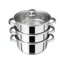 Winsor 3 Tier Stainless Steel Induction Steamer with Steam Vent Glass Lid 20CM (2.5 Ltr Capacity) | WR80843