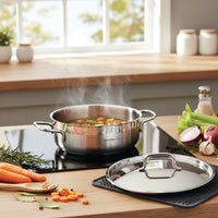 Korkmaz Alfa Plus 11 Pieces Stainless Steel Cookware Set | Induction Compatible Tri-Ply Bottom Pots and Pans Set | Silver - KA1610