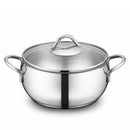 Korkmaz Tombik 9 Pieces Stainless Steel Cookware Set | Induction Compatible Tri-Ply Bottom Pots and Pans Set | Silver - KA1800