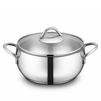 Korkmaz Tombik 9 Pieces Stainless Steel Cookware Set | Induction Compatible Tri-Ply Bottom Pots and Pans Set | Silver - KA1800
