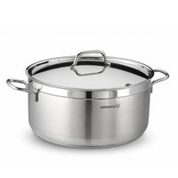 Korkmaz Alfa Grande 14 Pieces Stainless Steel Cookware Set | Stainless Steel Induction Compatible Tri-Ply Bottom Pots and Pans Set | Silver - KA1089