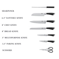 Prestige 8-Piece Stainless Steel Knife Block Set | Knife set with stand | PR50552