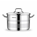 Korkmaz Astron 12 Pcs Cookware Set | Stainless Steel Pots and Pans Set | Inductions Compatible Tri-Ply Bottom Cooking Set | Silver - KA2056