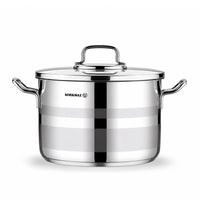 Korkmaz Astron 12 Pcs Cookware Set | Stainless Steel Pots and Pans Set | Inductions Compatible Tri-Ply Bottom Cooking Set | Silver - KA2056