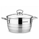Korkmaz Astra 9 Pcs Stainless Steel Cookware Set | Induction Compatible Tri-Ply Bottom Pots and Pans Set | Silver -  KA2020