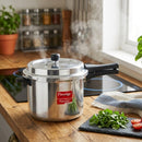 Prestige Popular Plus Svachh Virgin Aluminium Spillage Control Outer Lid Pressure Cooker, (Silver), 12 Liter