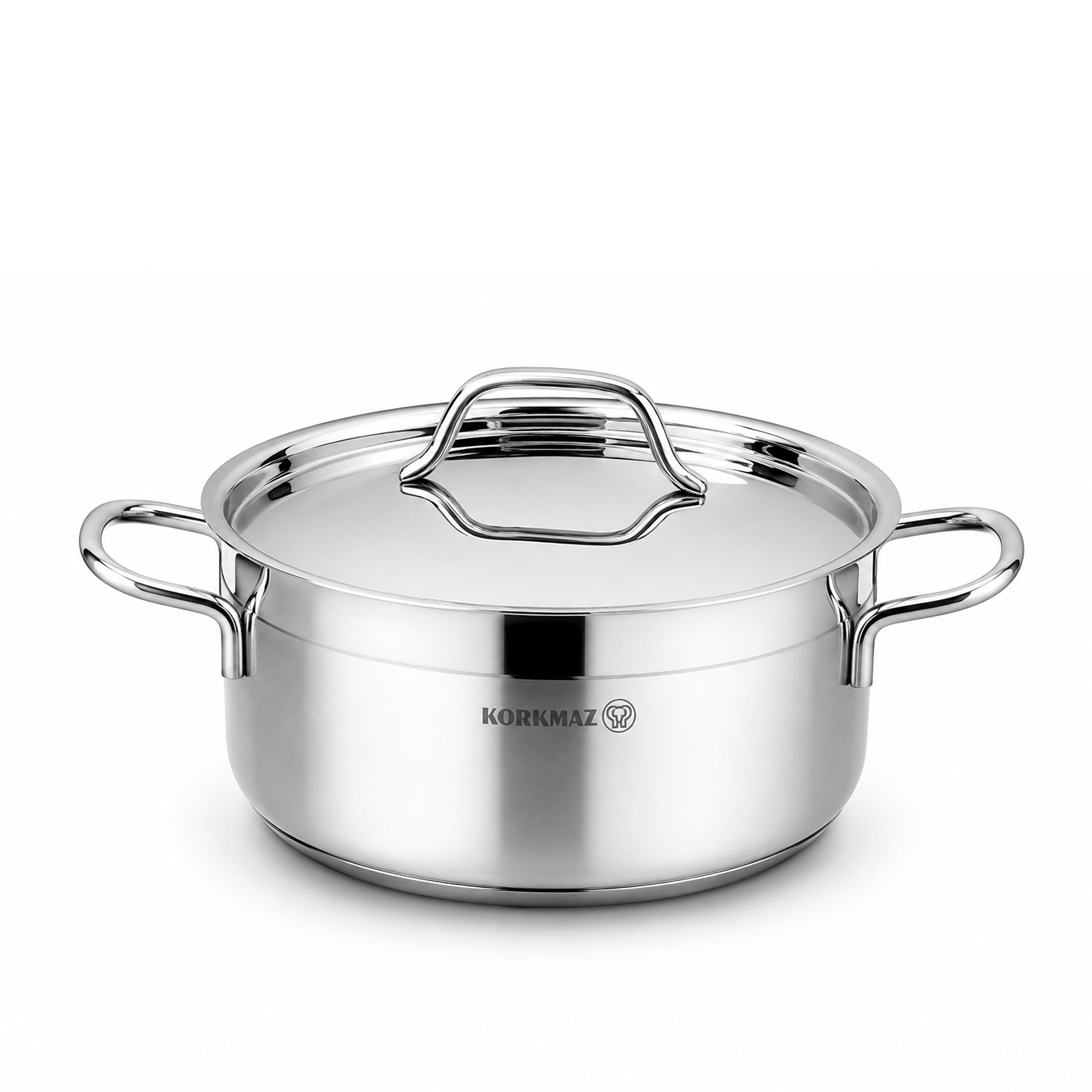 Korkmaz Alfa 9 Pieces Stainless Steel Cookware Set | Induction Compatible Tri-Ply Bottom Cookware Pots and Pans Set | Silver - KA1660