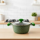 Prestige Essentials Granite 7 Piece Non-Stick Cast Aluminium Cookware Sets | Induction Compatible Pots and Pans Set | Grenn - PR80960