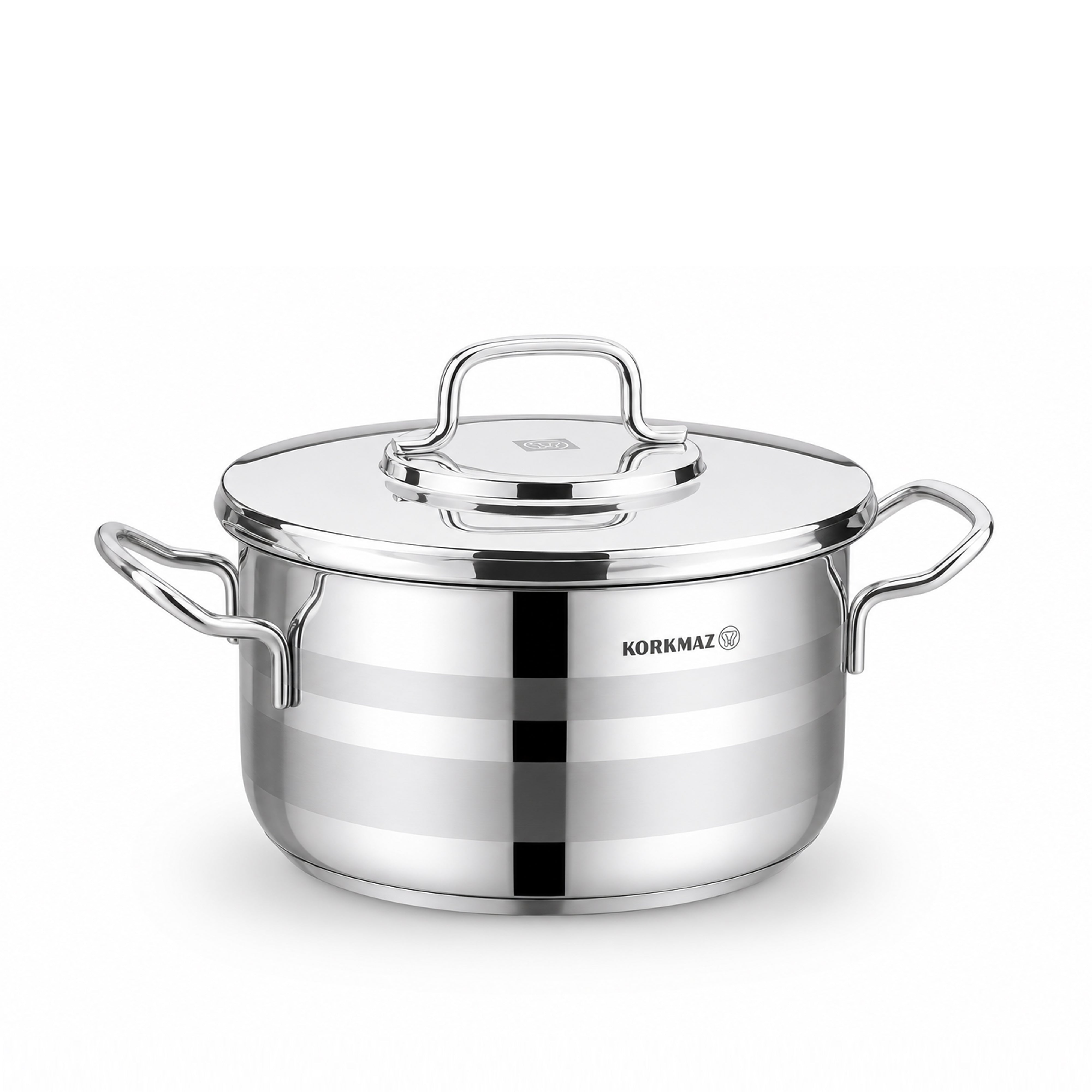 Korkmaz Astra 9 Pcs Stainless Steel Cookware Set | Stainless Steel Pots and Pans Set | Induction Compatible Tri-Ply Bottom Pots and Pans Set - KA2050