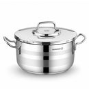 Korkmaz Astron 12 Pcs Cookware Set | Stainless Steel Pots and Pans Set | Inductions Compatible Tri-Ply Bottom Cooking Set | Silver - KA2056