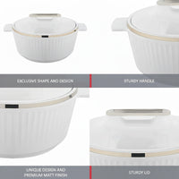 Asian Fancy Insulated Casserole Dlx 3500 Ml - White | AF2089W