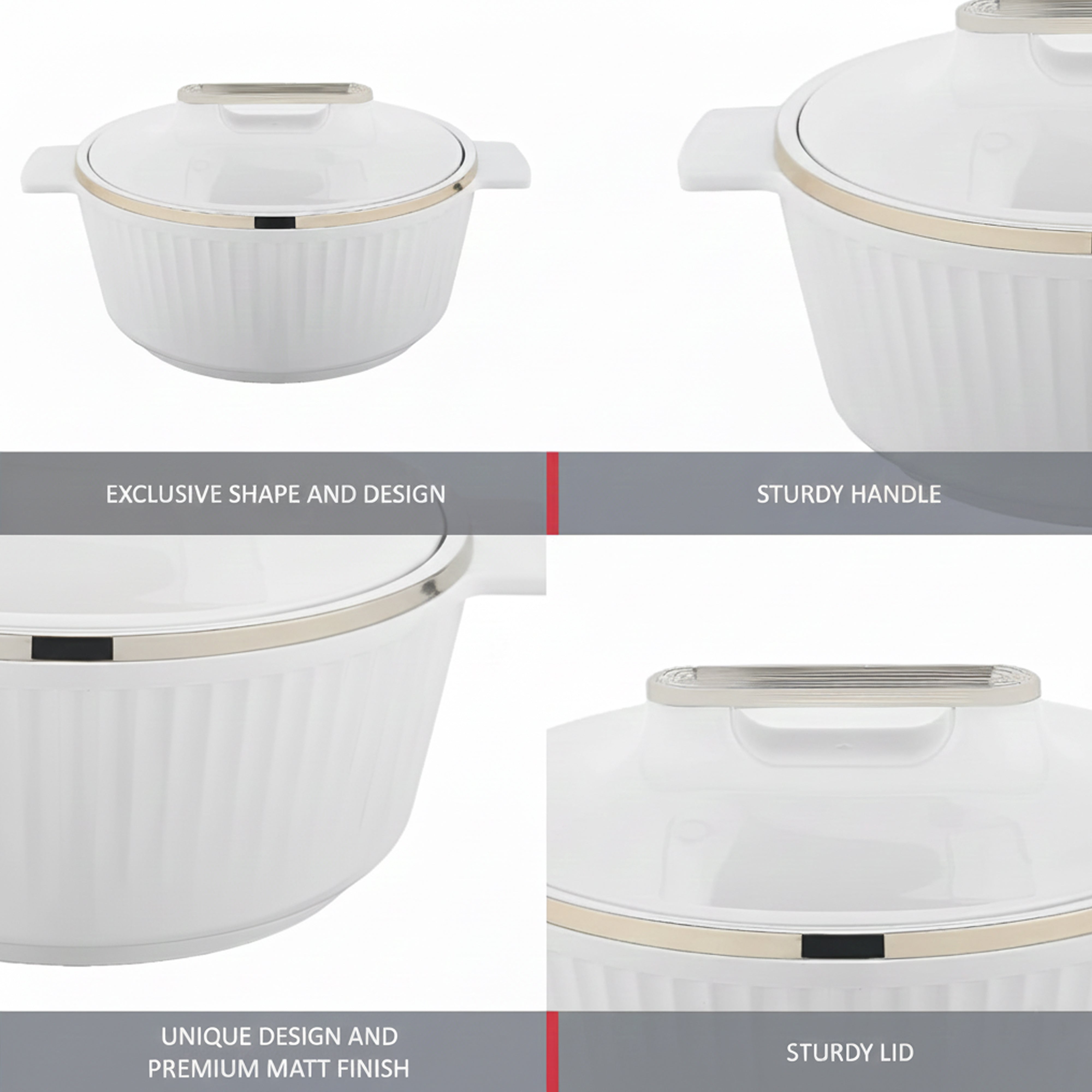 Asian Fancy Insulated Casserole Dlx 3500 Ml - White | AF2089W