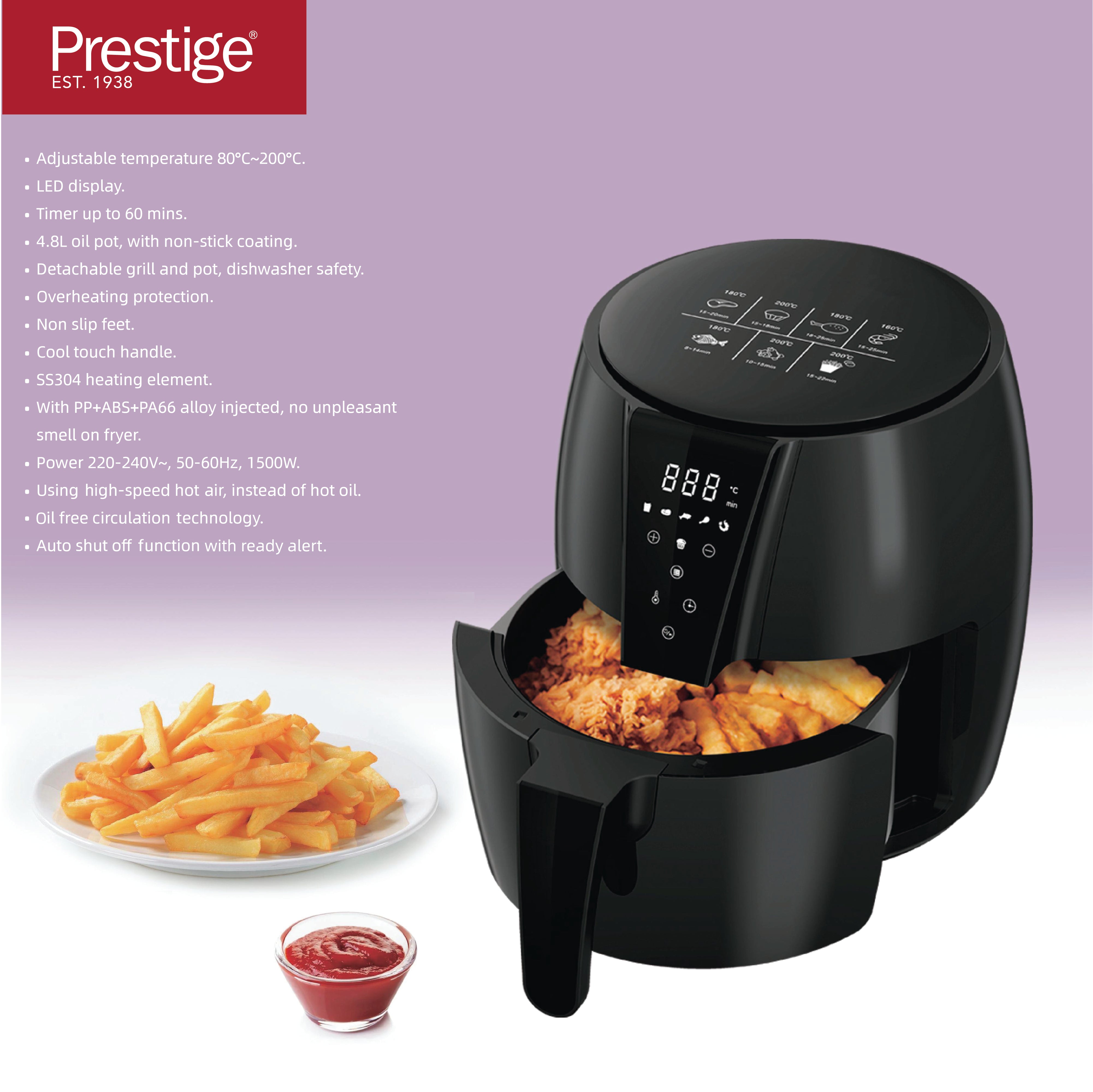 Prestige Air Fryer 4.8 Ltr 1500W | LED Touch Display | PR50321