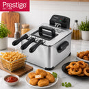 Prestige Stainless Steel Deep Fryer 4L 2000W with 3 Baskets and Viewing Window | PR81400