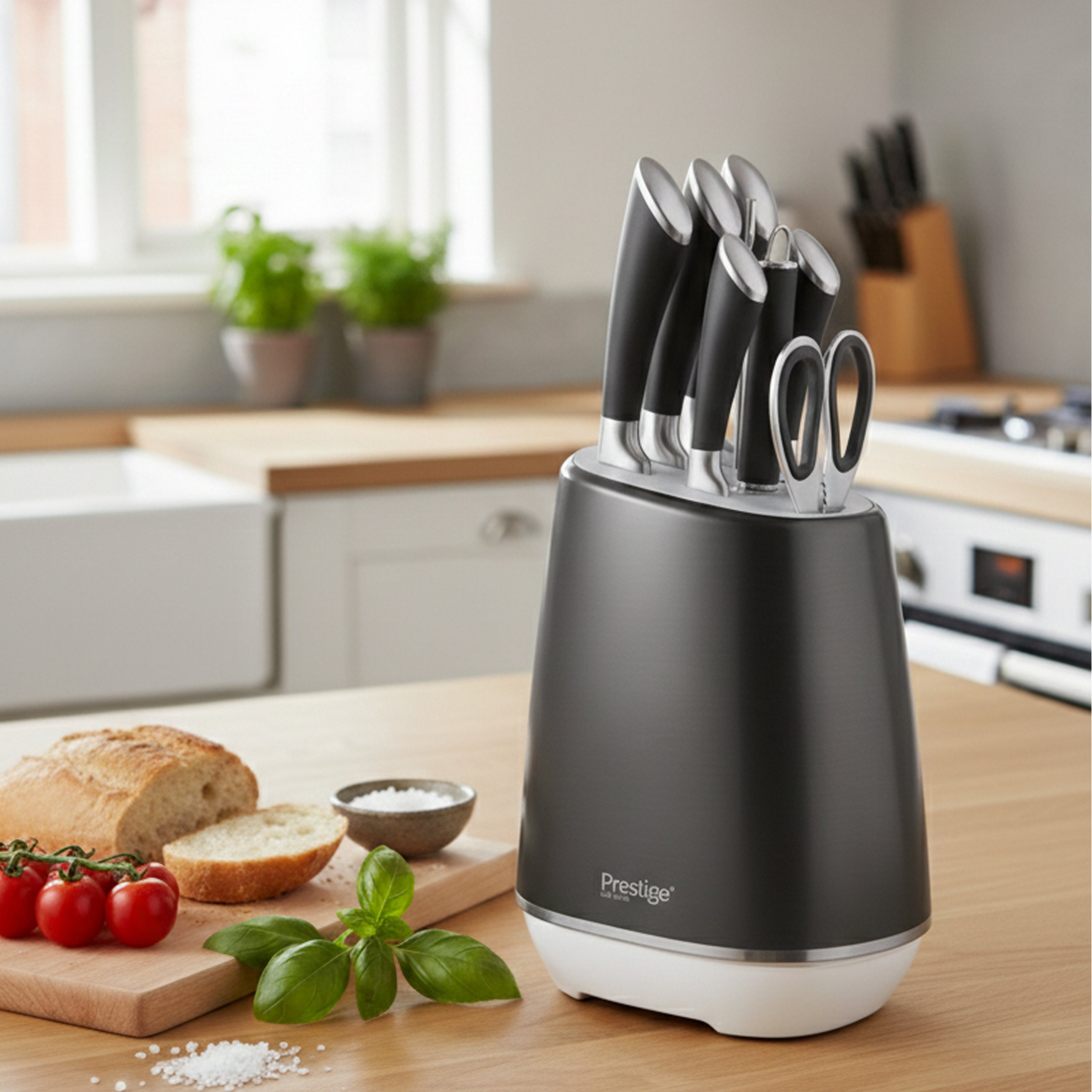 Prestige 8-Piece Stainless Steel Knife Block Set | Knife set with stand | PR50552