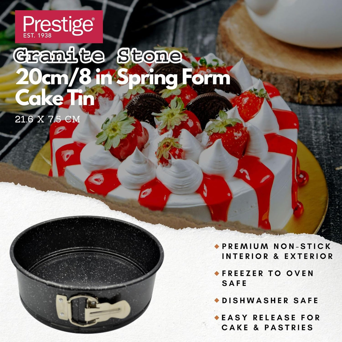 Prestige Granite Stone 20Cm/8 In Spring Form Cake Tin | PR48783