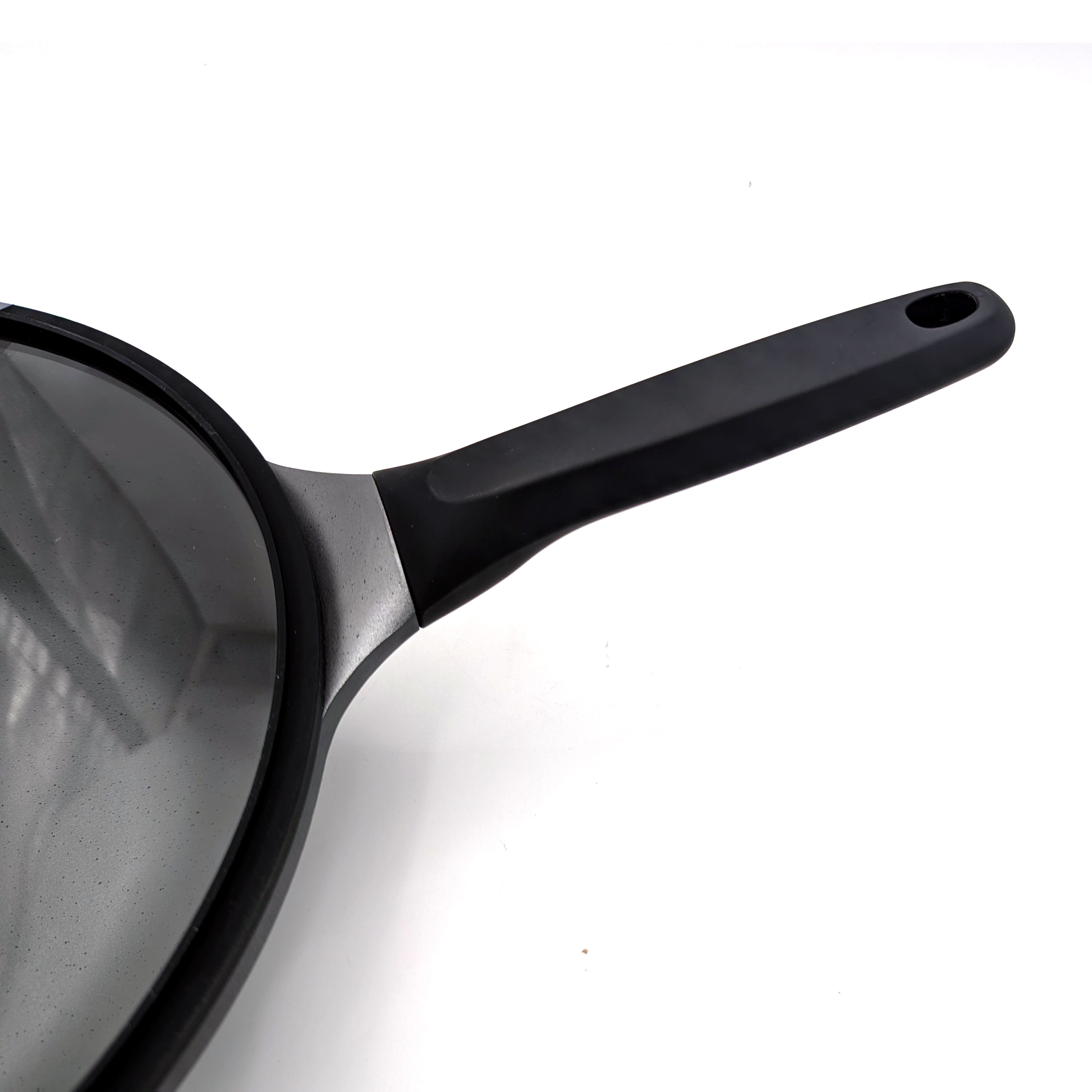 Prestige Essentials Cast Aluminum Wok with Glass Lid 28cm | Non stick Induction Compatible Cooking Pot | Black - PR81167