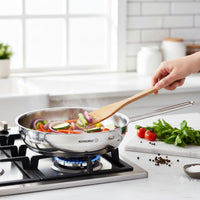 Korkmaz Astra Grande 14 Pieces Stainless Steel Cookware Set | Induction Compatible Tri-Ply Bottom Cookware Pots and Pans Set | KA1091
