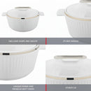 Asian Fancy Insulated Casserole  Dlx Set3 (2500 + 3500 +5000 Ml) - White | AFSET2-2186W