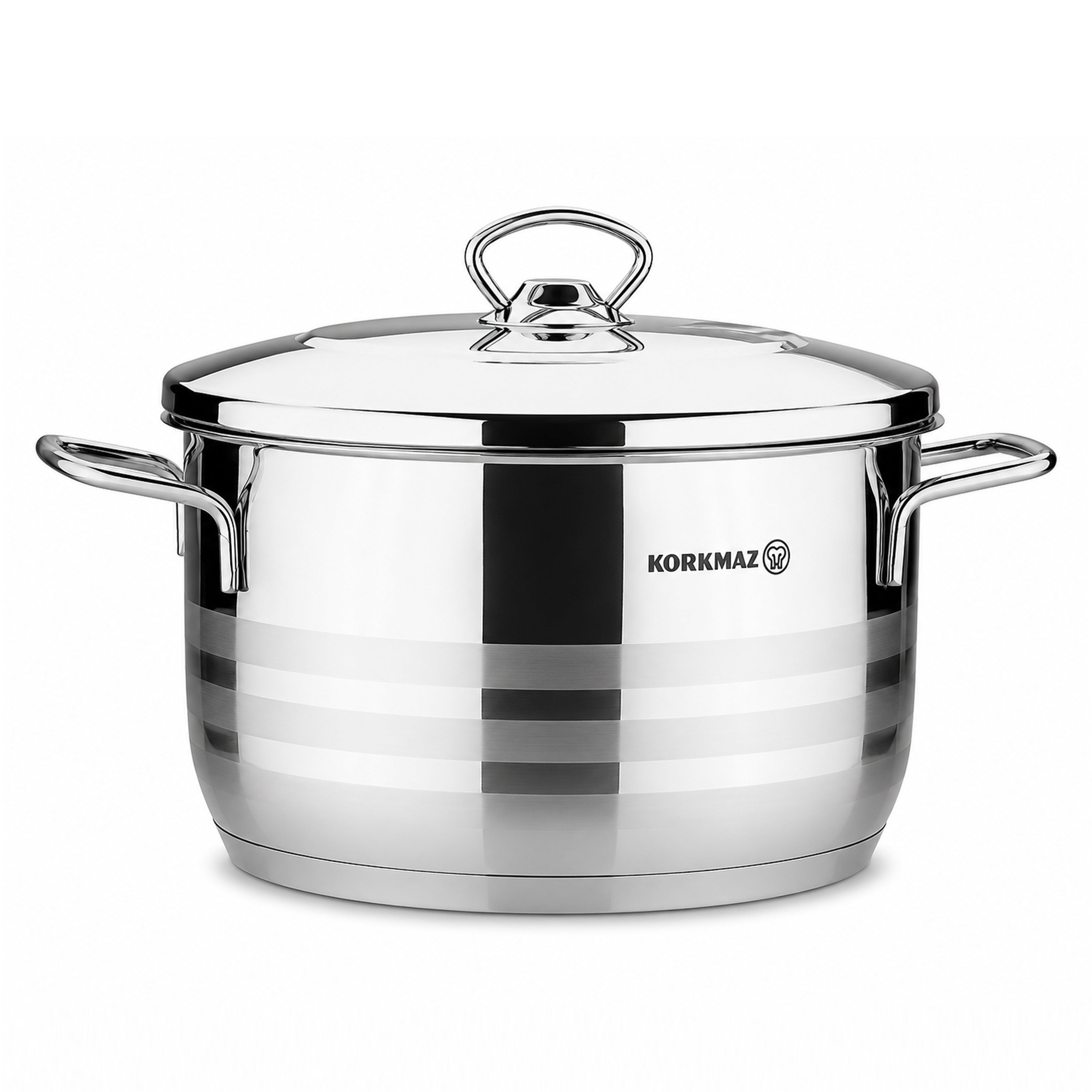 Korkmaz Astra 9 Pcs Stainless Steel Cookware Set | Induction Compatible Tri-Ply Bottom Pots and Pans Set | Silver -  KA2020