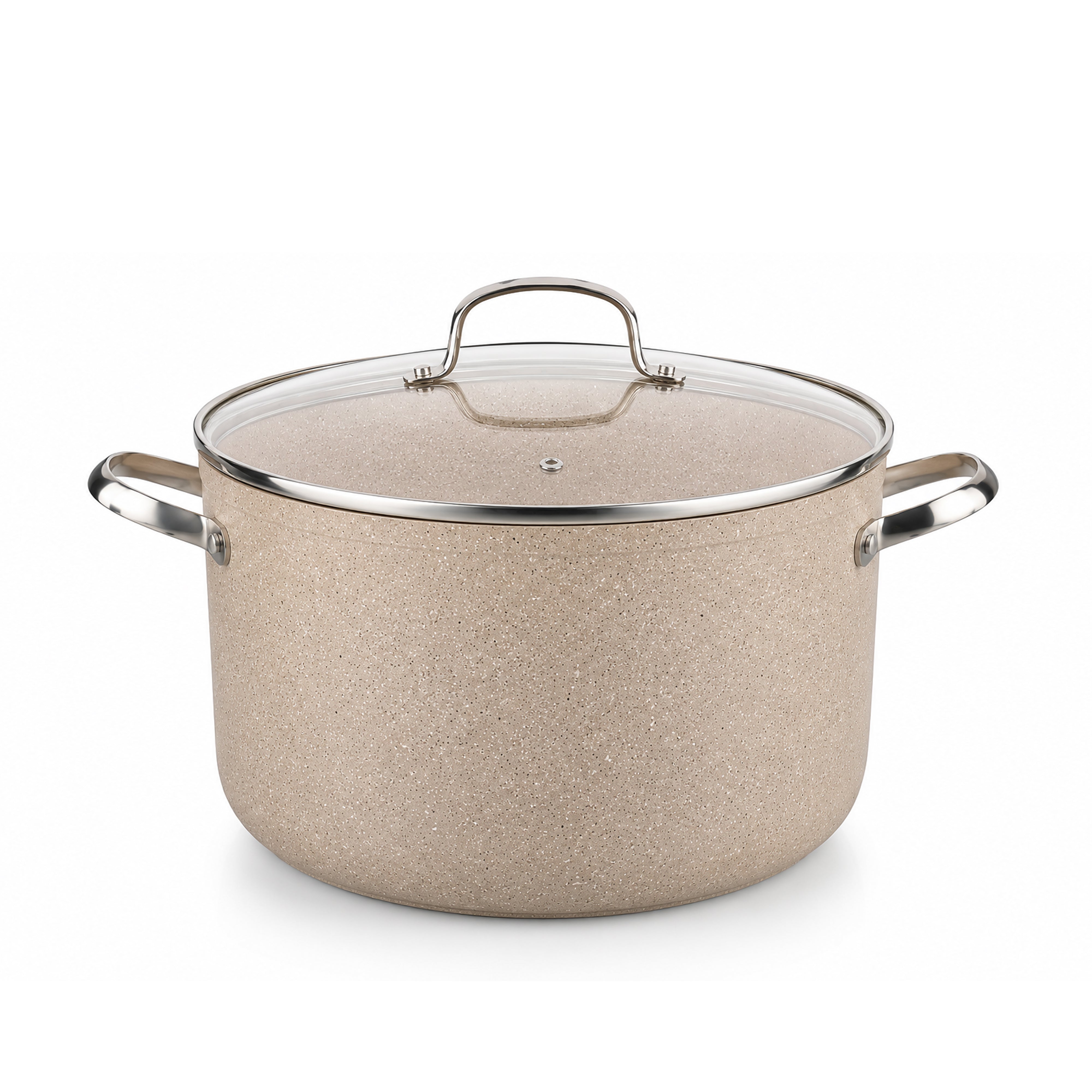 Korkmaz Granita 7 Pieces Non-Stick Cookware Set | Forged Aluminum Granite Coated Induction Base Cookware Pots and Pans Set | Beige - KA1272