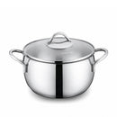 Korkmaz Tombik 9 Pieces Stainless Steel Cookware Set | Induction Compatible Tri-Ply Bottom Pots and Pans Set | Silver - KA1800