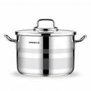 Korkmaz Astron 7 Pcs Cookware Set | Stainless Steel Pots and Pans Set | Inductions Compatible Tri-Ply Bottom Cooking Set | Silver - KA2054