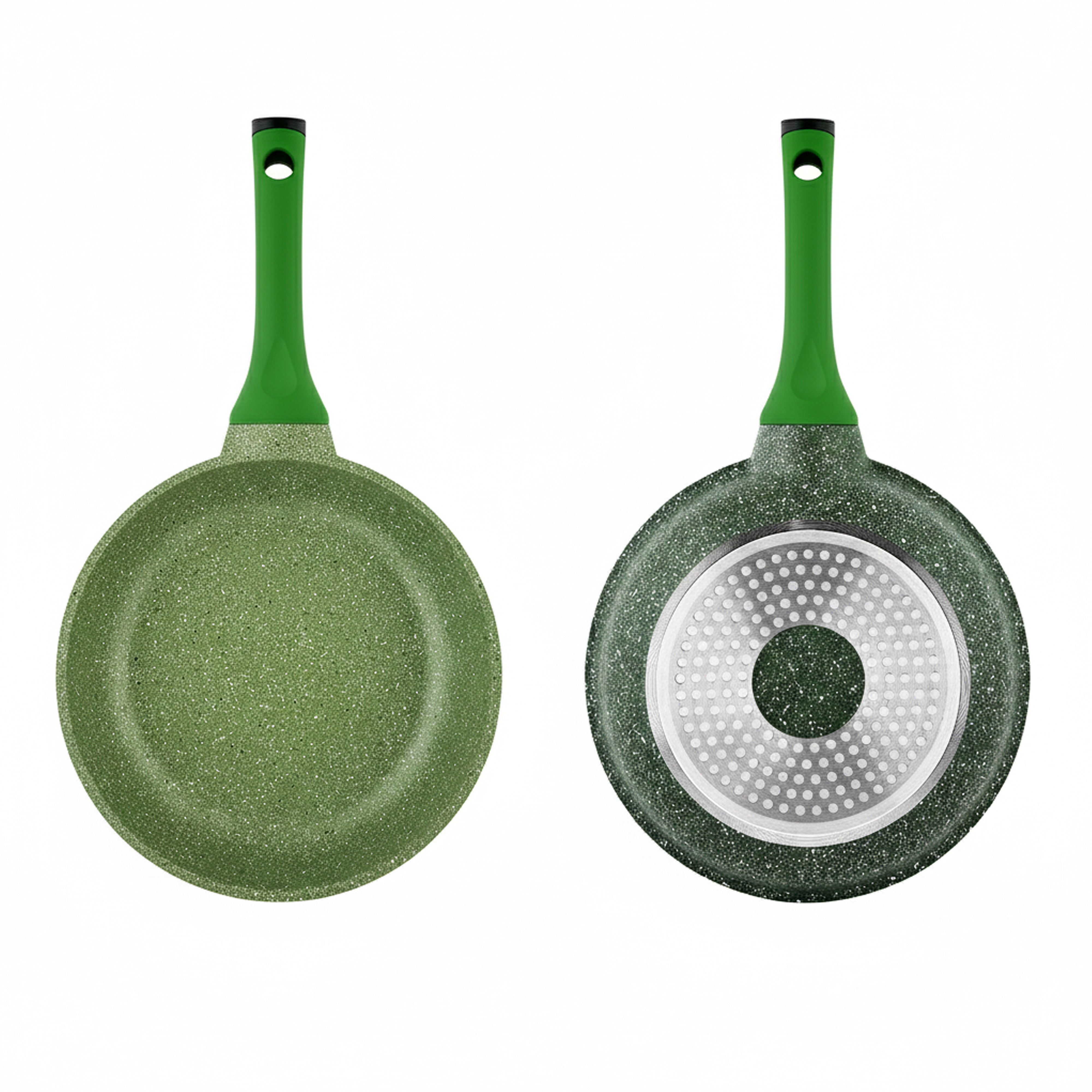 Prestige Essentials Granite 7 Piece Non-Stick Cast Aluminium Cookware Sets | Induction Compatible Pots and Pans Set | Grenn - PR80960