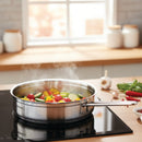 Korkmaz Alfa Plus 11 Pieces Stainless Steel Cookware Set | Induction Compatible Tri-Ply Bottom Pots and Pans Set | Silver - KA1610