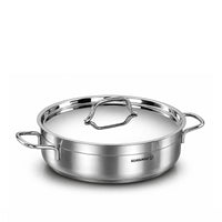 Korkmaz Alfa XL 11 Pieces Stainless Steel Cookware Set | Induction Compatible Tri-Ply Bottom Pots and Pans Set | Silver -KA1641