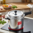 Prestige Popular Plus Svachh Virgin Aluminium Spillage Control Outer Lid Pressure Cooker, (Silver), 12 Liter
