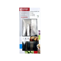 Prestige 3Pc Knife Set | Stainless Steel Blades Essential Kitchen Knives for Precision Cutting and Chopping Silver | PR48876
