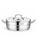 Korkmaz Astron 12 Pcs Cookware Set | Stainless Steel Pots and Pans Set | Inductions Compatible Tri-Ply Bottom Cooking Set | Silver - KA2056