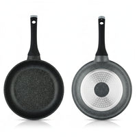 Prestige Essentials Granite 12 Piece Non-Stick Cast Aluminium Cookware sets | Induction Compatible Pots and Pans Set | Black - PR80965