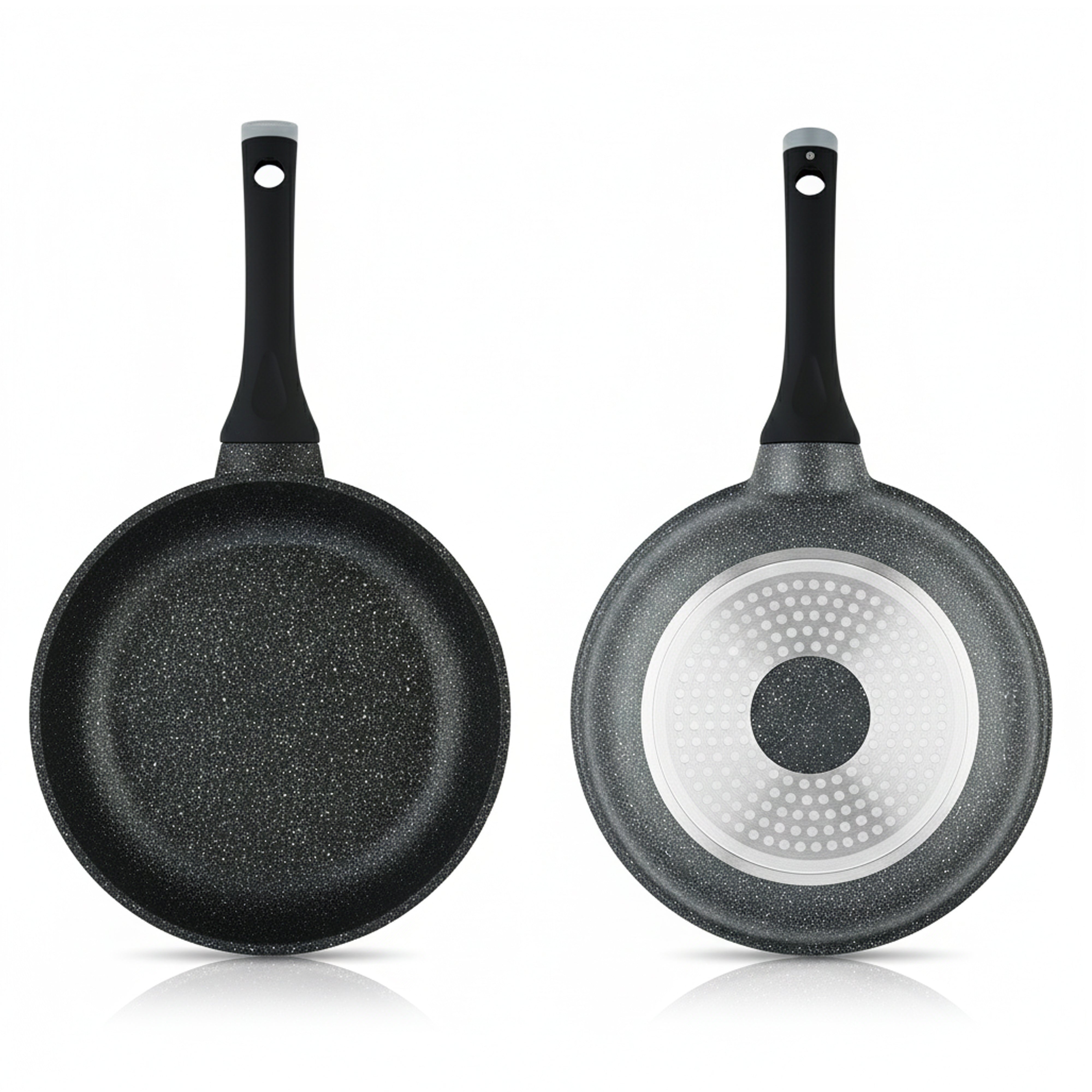 Prestige Essentials Granite 12 Piece Non-Stick Cast Aluminium Cookware sets | Induction Compatible Pots and Pans Set | Black - PR80965