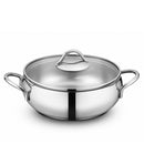 Korkmaz Tombik 9 Pieces Stainless Steel Cookware Set | Induction Compatible Tri-Ply Bottom Pots and Pans Set | Silver - KA1800