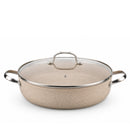 Korkmaz Granita 7 Pieces Non-Stick Cookware Set | Forged Aluminum Granite Coated Induction Base Cookware Pots and Pans Set | Beige - KA1272