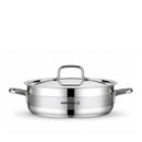 Korkmaz Alfaron 7 Pcs Stainless Steel Cookware Set | Industion Compatible Tri-Ply Bottom Pots and Pans Set | Silver - KA1954