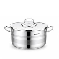 Korkmaz Astron 8 Pcs Cookware Set | Stainless Steel Pots and Pans Set | Inductions Compatible Tri-Ply Bottom Cooking Set | Silver - KA2055