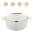 Asian Fancy Insulated Casserole Dlx Set3 (1500 + 2500 +3500 Ml) - White | AFSET1-2123W