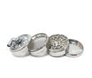 Prestige Herb Grinder 4 Layers Grinder | Hand Crank Spice/Coffee Mill with Magnetic Lid (Silver) | PR50633