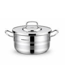 Korkmaz Astron 8 Pcs Cookware Set | Stainless Steel Pots and Pans Set | Inductions Compatible Tri-Ply Bottom Cooking Set | Silver - KA2055