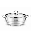 Korkmaz Astra 11 Pcs Stainless Steel Cookware Set | Turkish Induction Compatible Tri-Ply Bottom Pots and Pans Set | Silver KA1090