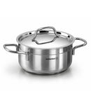 Korkmaz Alfa XL 11 Pieces Stainless Steel Cookware Set | Induction Compatible Tri-Ply Bottom Pots and Pans Set | Silver -KA1641