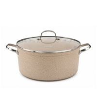Korkmaz Granita 7 Pieces Non-Stick Cookware Set | Forged Aluminum Granite Coated Induction Base Cookware Pots and Pans Set | Beige - KA1272