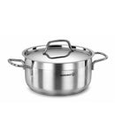 Korkmaz Alfa Grande 14 Pieces Stainless Steel Cookware Set | Stainless Steel Induction Compatible Tri-Ply Bottom Pots and Pans Set | Silver - KA1089