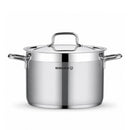 Korkmaz Alfaron 7 Pcs Stainless Steel Cookware Set | Industion Compatible Tri-Ply Bottom Pots and Pans Set | Silver - KA1954
